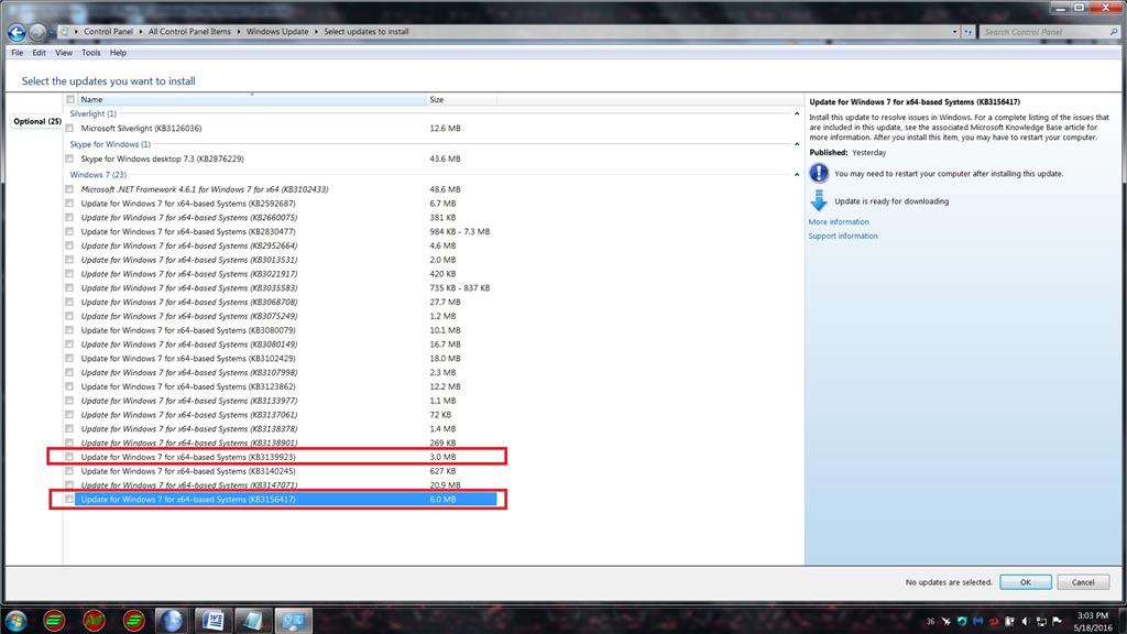 Pakiet zbiorczy aktualizacji Windows 7 – KB3125574